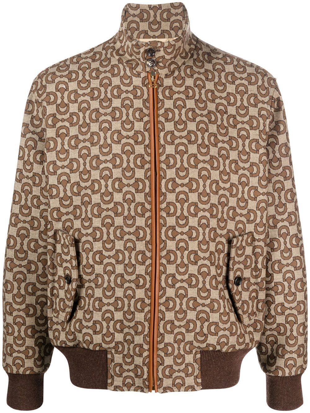Gucci Canvas Zip-fastening Jacket In Brown