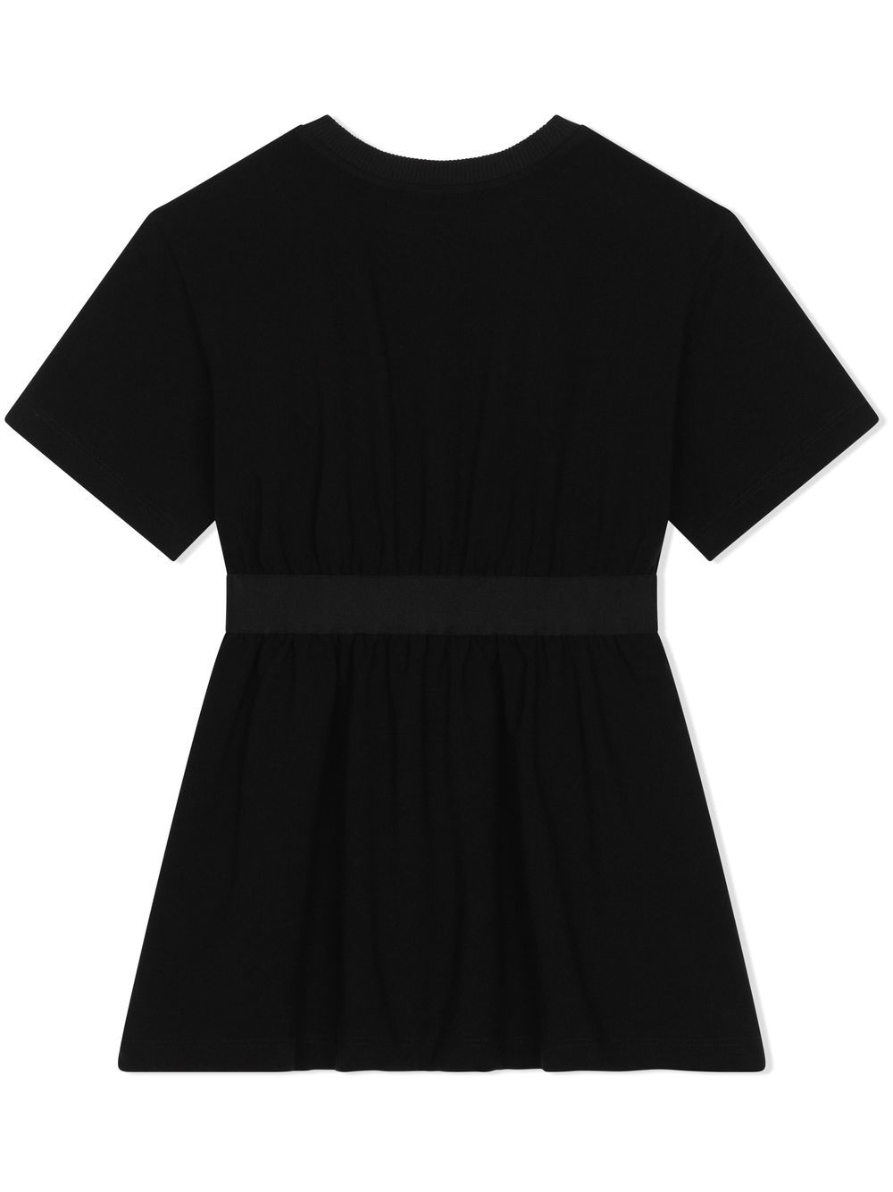 Shop Dolce & Gabbana Interlock Logo-waistband Dress In Black