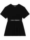 Dolce & Gabbana Kids Interlock logo-waistband dress - Black