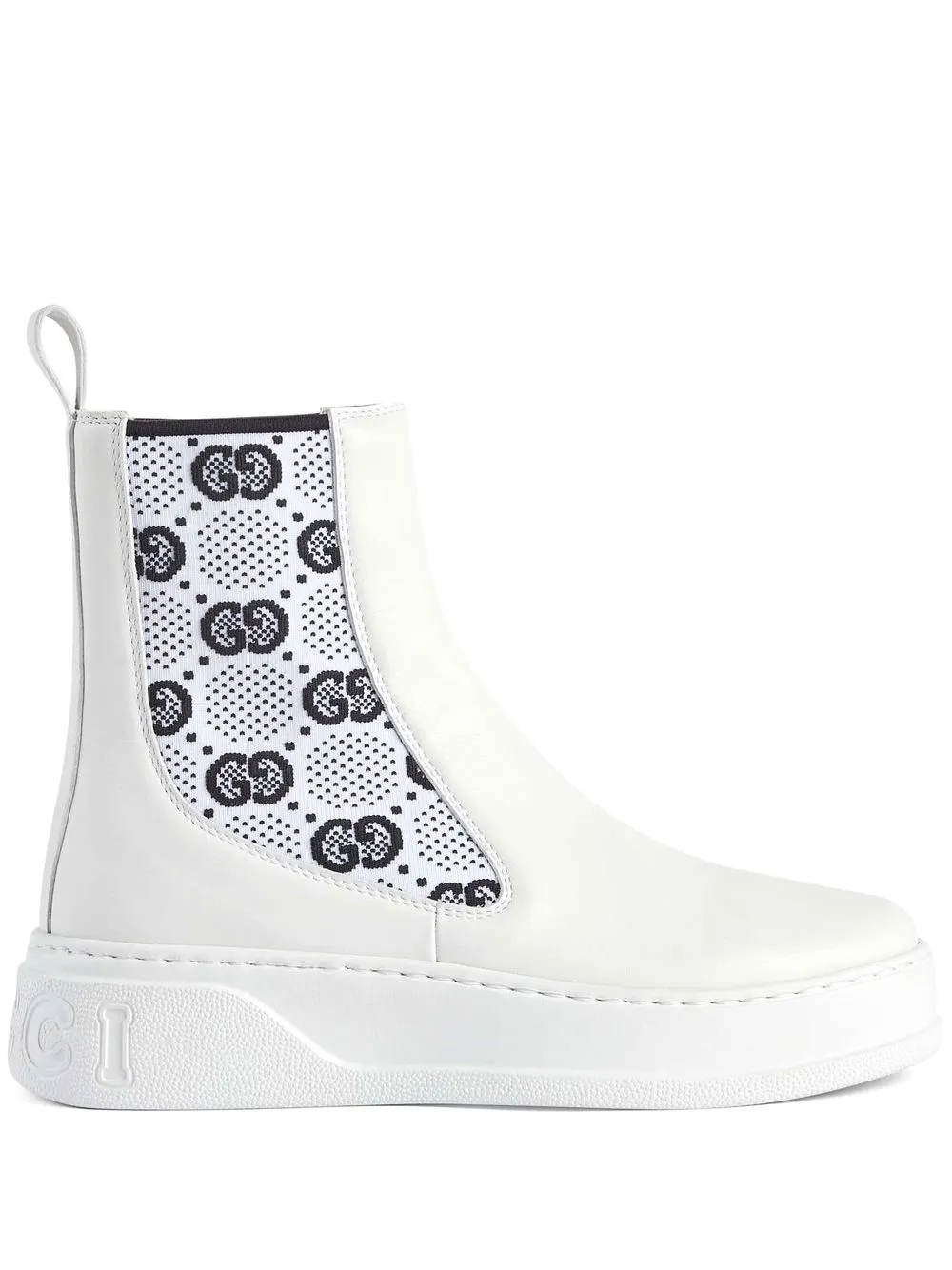 Gucci Gg Supreme Chelsea Boots In White ModeSens