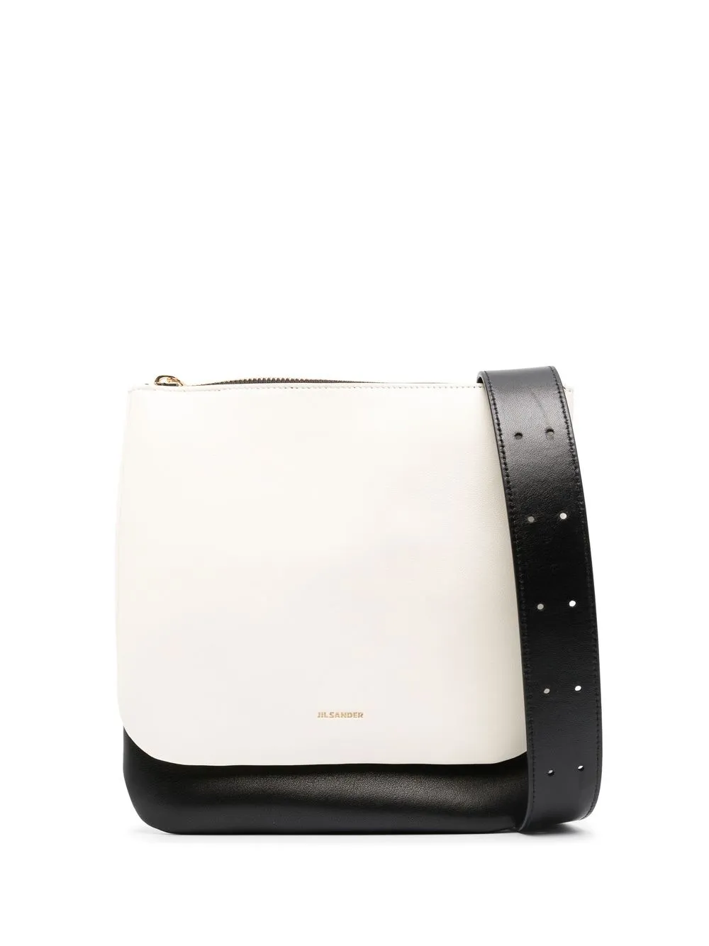 Jil Sander foil-print two-tone shoulder bag - Black
