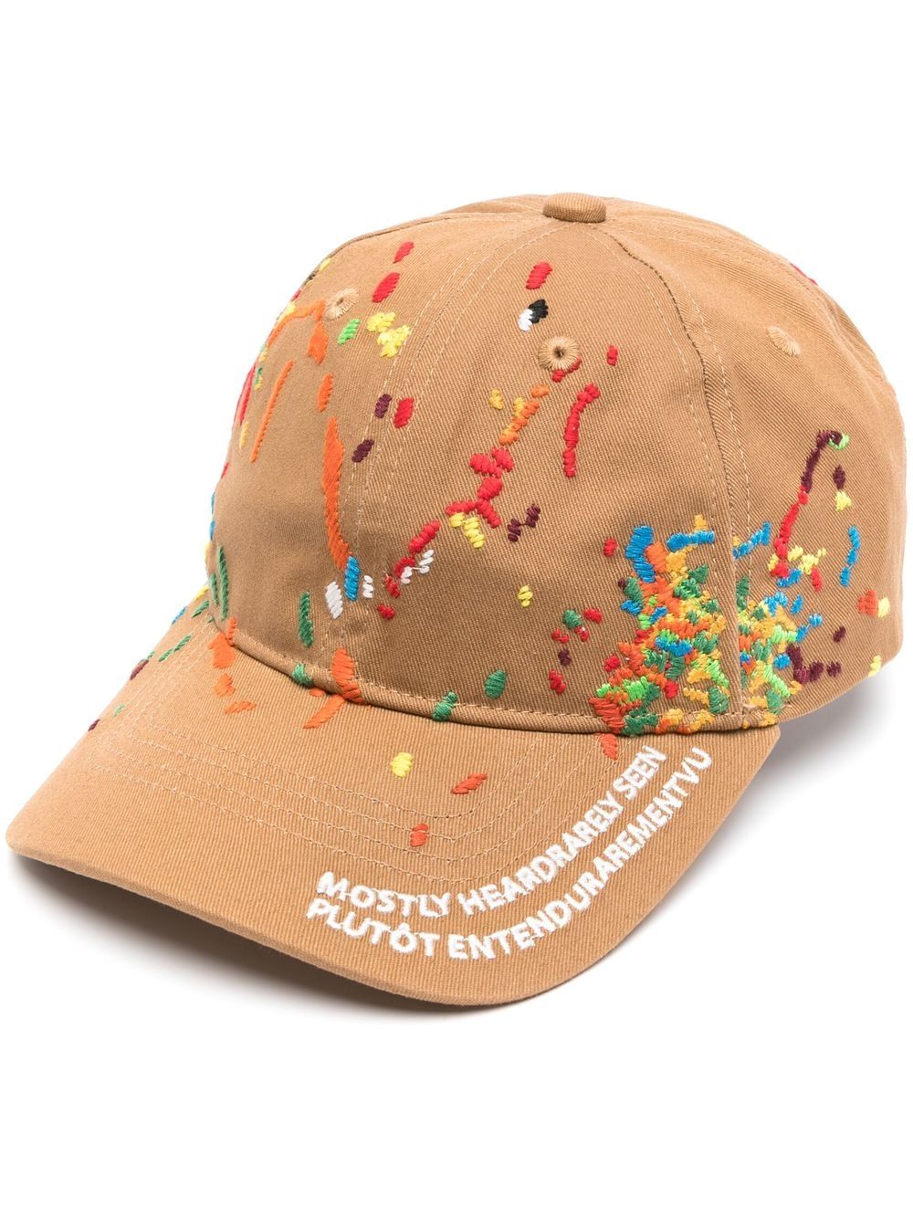 Image 1 of Mostly Heard Rarely Seen embroidered-paint cotton cap