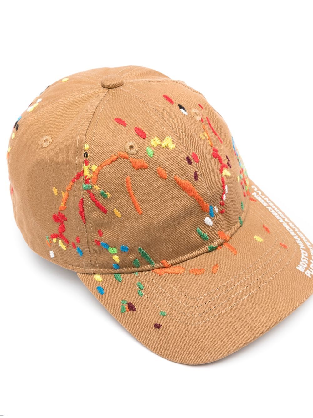 Shop Mostly Heard Rarely Seen Embroidered-paint Cotton Cap In Brown