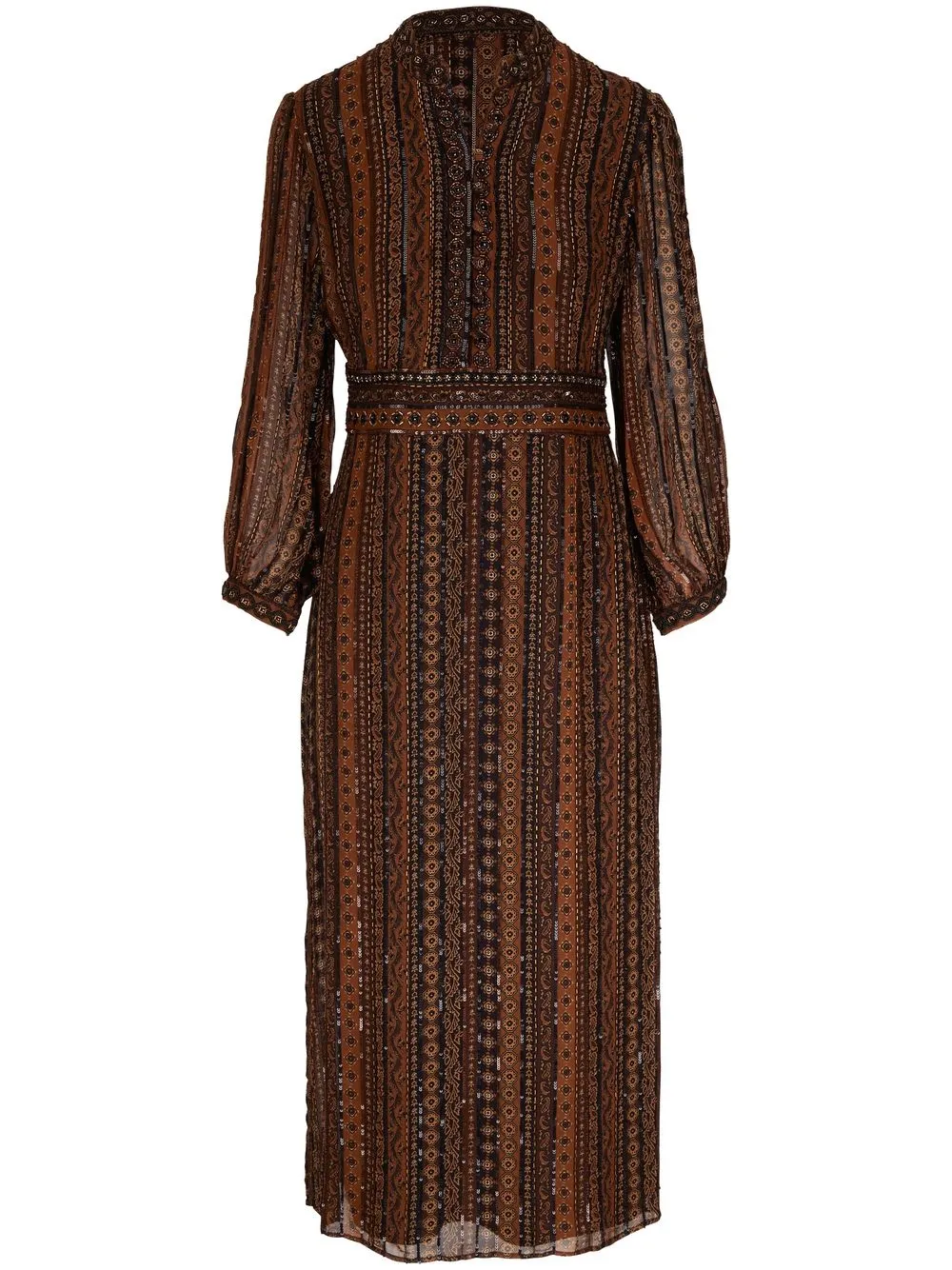 

Veronica Beard vestido camisero Borrelli con rayas estampadas - Marrón