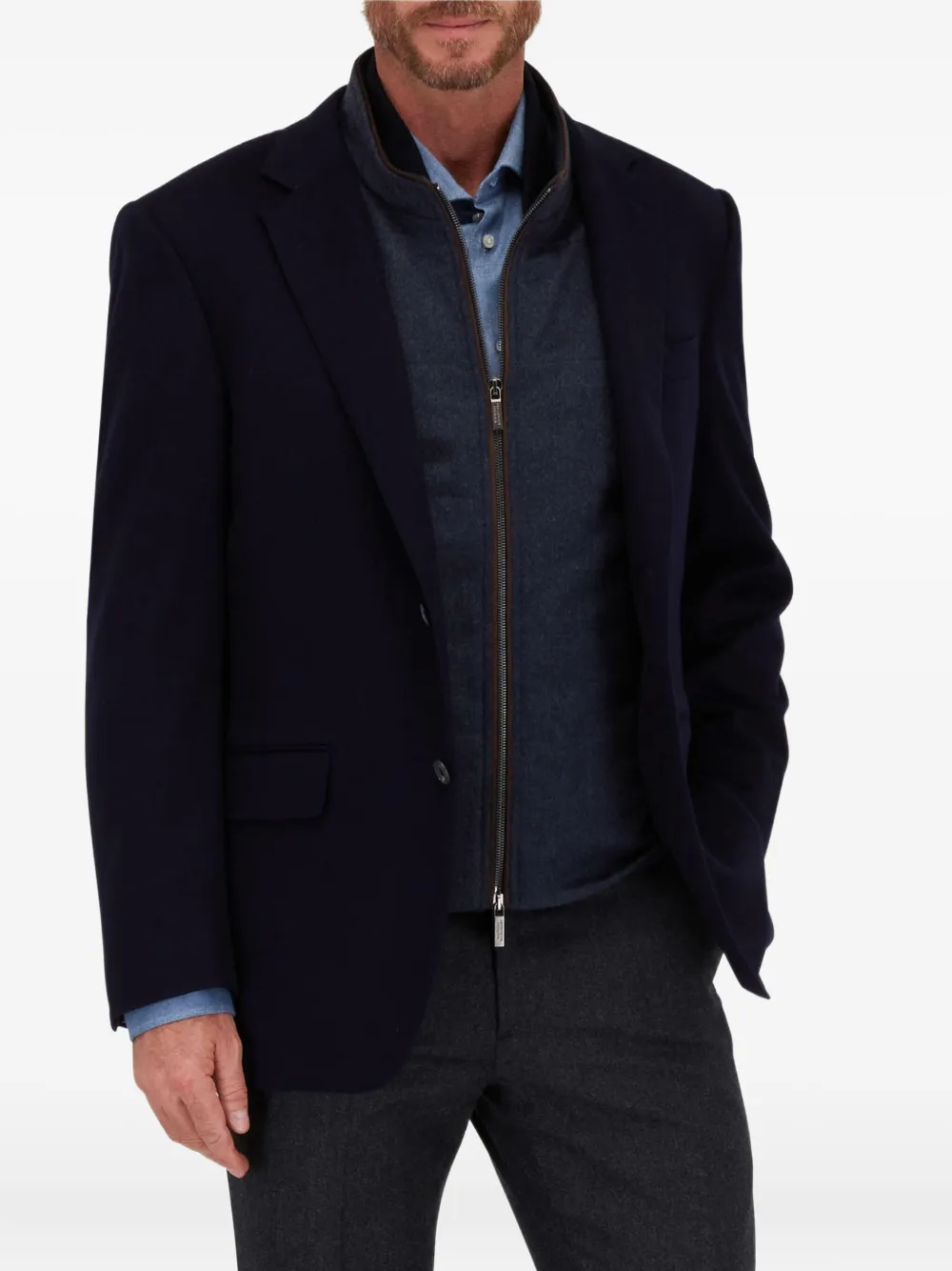 Canali single-breasted woo-blend blazer | Blue | Image 1