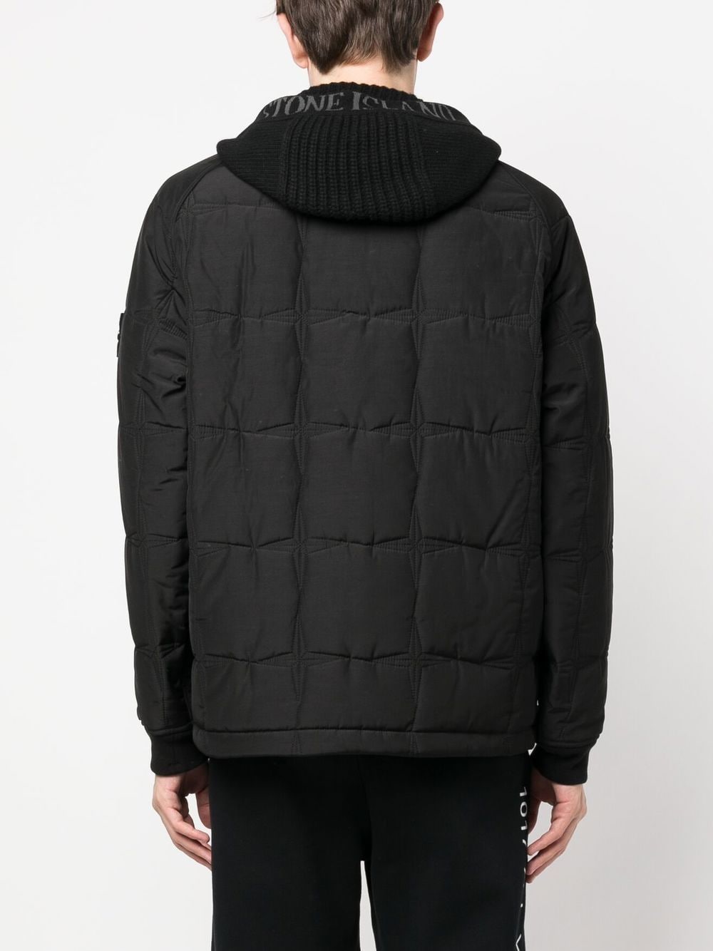 Shop Stone Island Padded Zip-up Jacket In Black