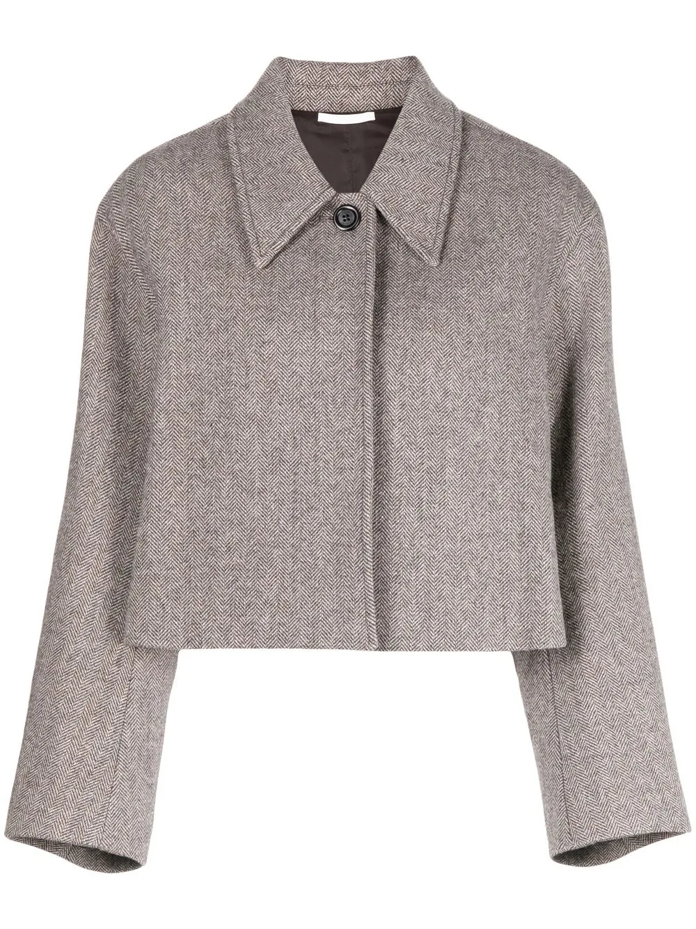 

Amomento chevron-knit wool-blend coat - Brown