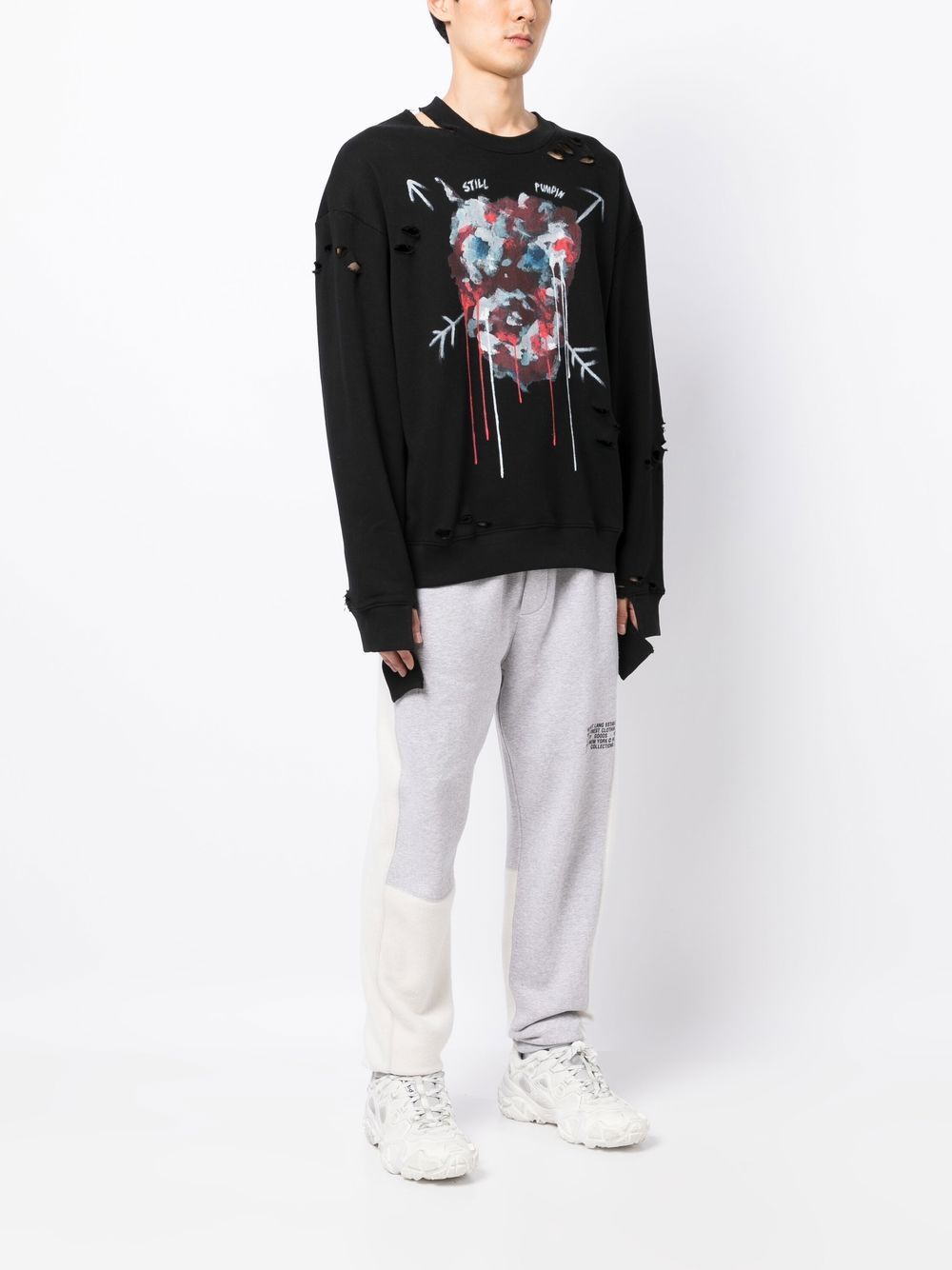 Shop Haculla Distressed Cut-out Graphic Sweatshirt In Black