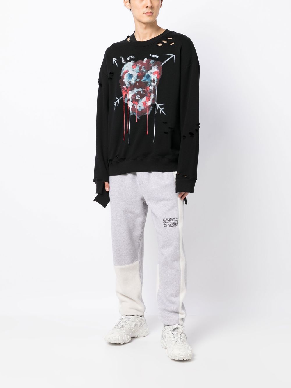 Shop Haculla Distressed Cut-out Graphic Sweatshirt In Black