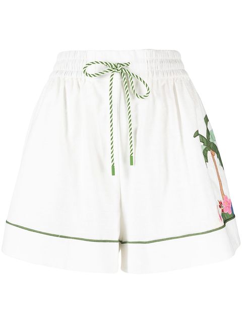 ZIMMERMANN Clover appliqué cotton shorts