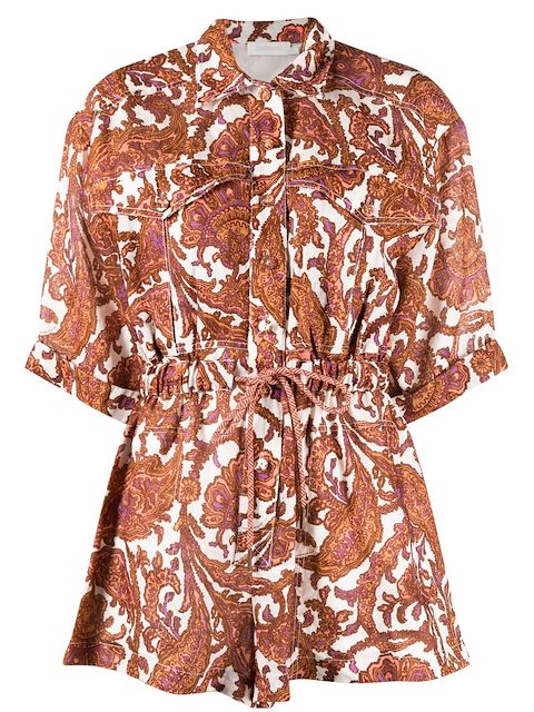 ZIMMERMANN floral-print short-sleeve playsuit