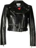 Alexander McQueen cropped leather jacket - Black