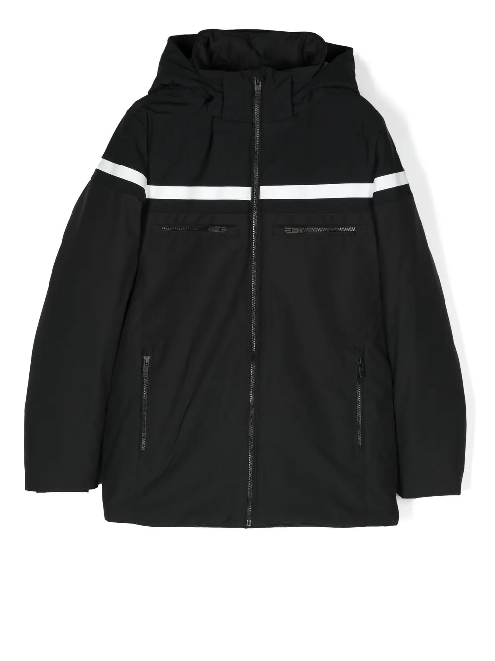 

Fusalp Kids logo-patch hooded jacket - Black