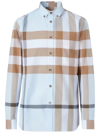 Burberry exploded check men's shirt outlet