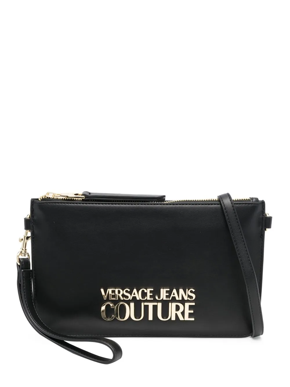 

Versace Jeans Couture bolsa de mano con placa del logo - Negro