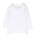 Il Gufo ruffled-collar long-sleeve top - White