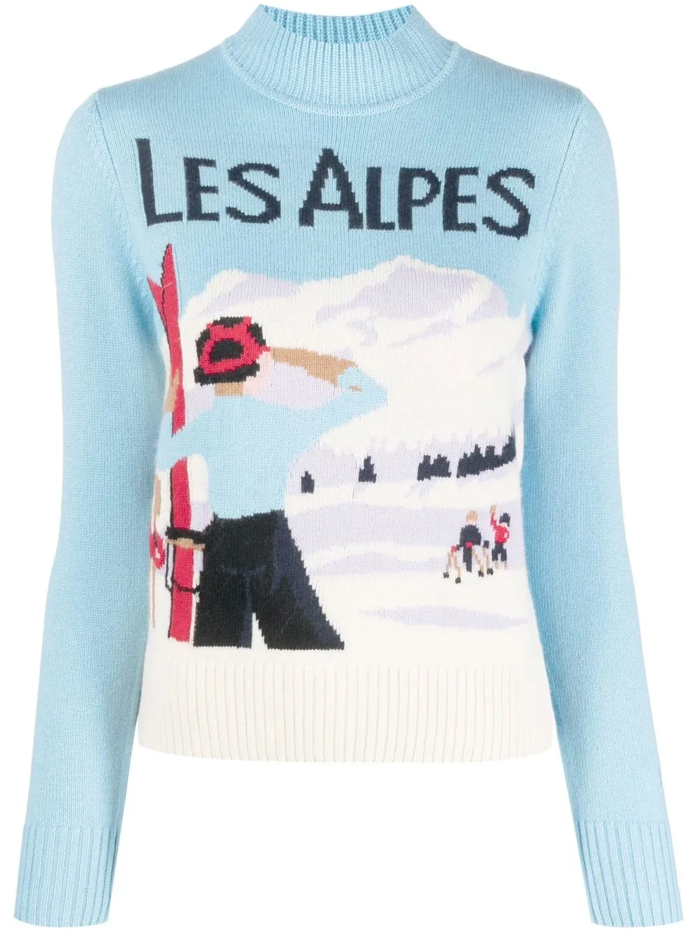 

MC2 Saint Barth graphic-intarsia mock-neck jumper - Blue