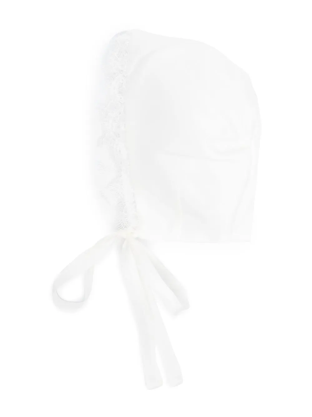 

La Stupenderia lace-trim tied bonnet - White