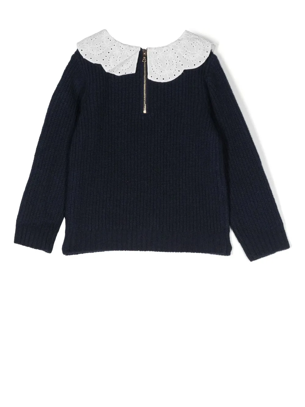 

Tartine Et Chocolat Peter Pan-collar ribbed jumper - Blue