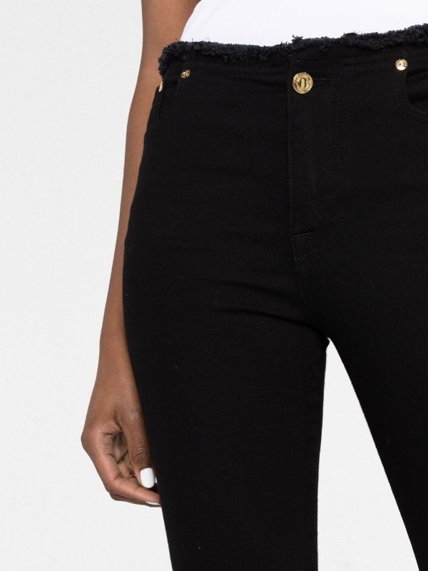 Frayed hem black hot sale skinny jeans