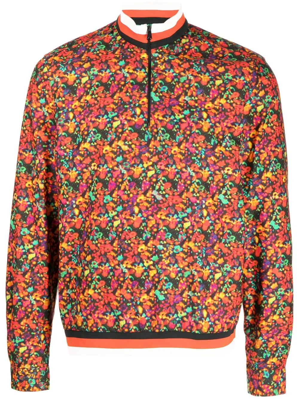 Paul Smith short-zip floral-print sweatshirt - Orange