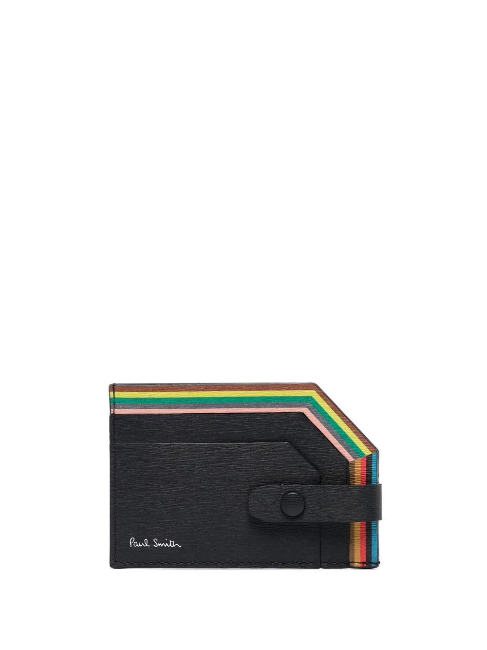 

Paul Smith stripe-trim leather card holder - Blue
