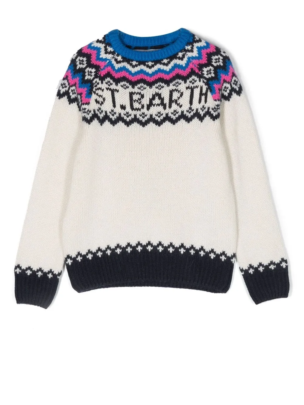 MC2 Saint Barth Kids Fair isle-knit crew-neck Jumper - Farfetch