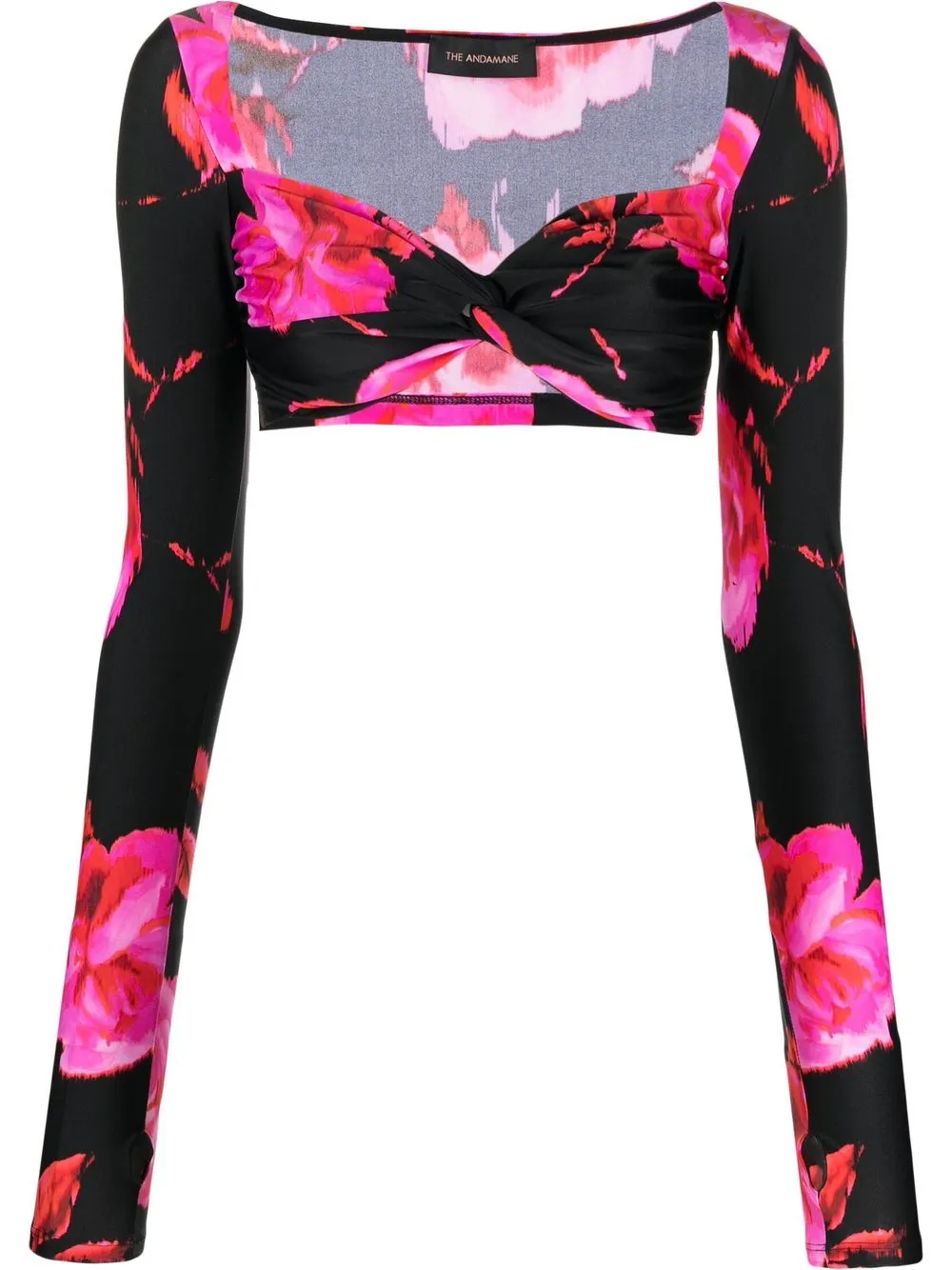 

Château Lafleur-Gazin floral-print cropped blouse - Black