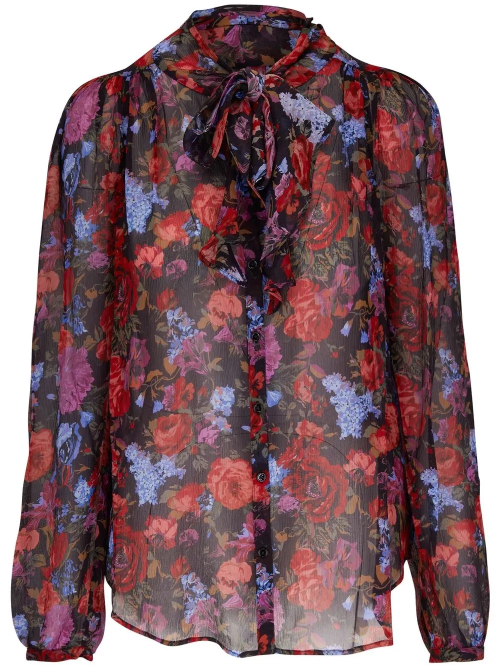 

PAIGE blusa de seda con estampado floral - Azul