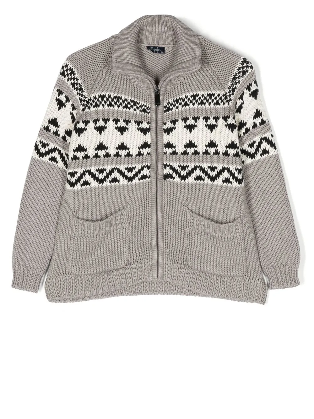 

Il Gufo patterned zip-up jumper - Grey