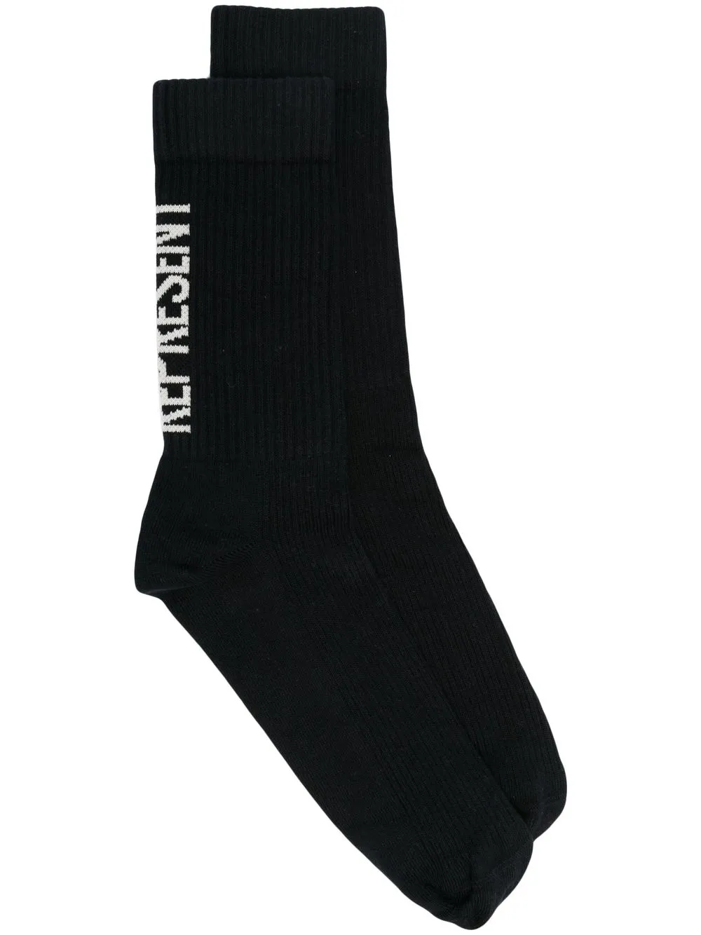 

Represent logo-intarsia cotton socks - Black