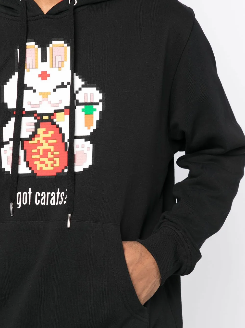 Shop Mostly Heard Rarely Seen 8-bit Got Carats Cotton Hoodie In Black