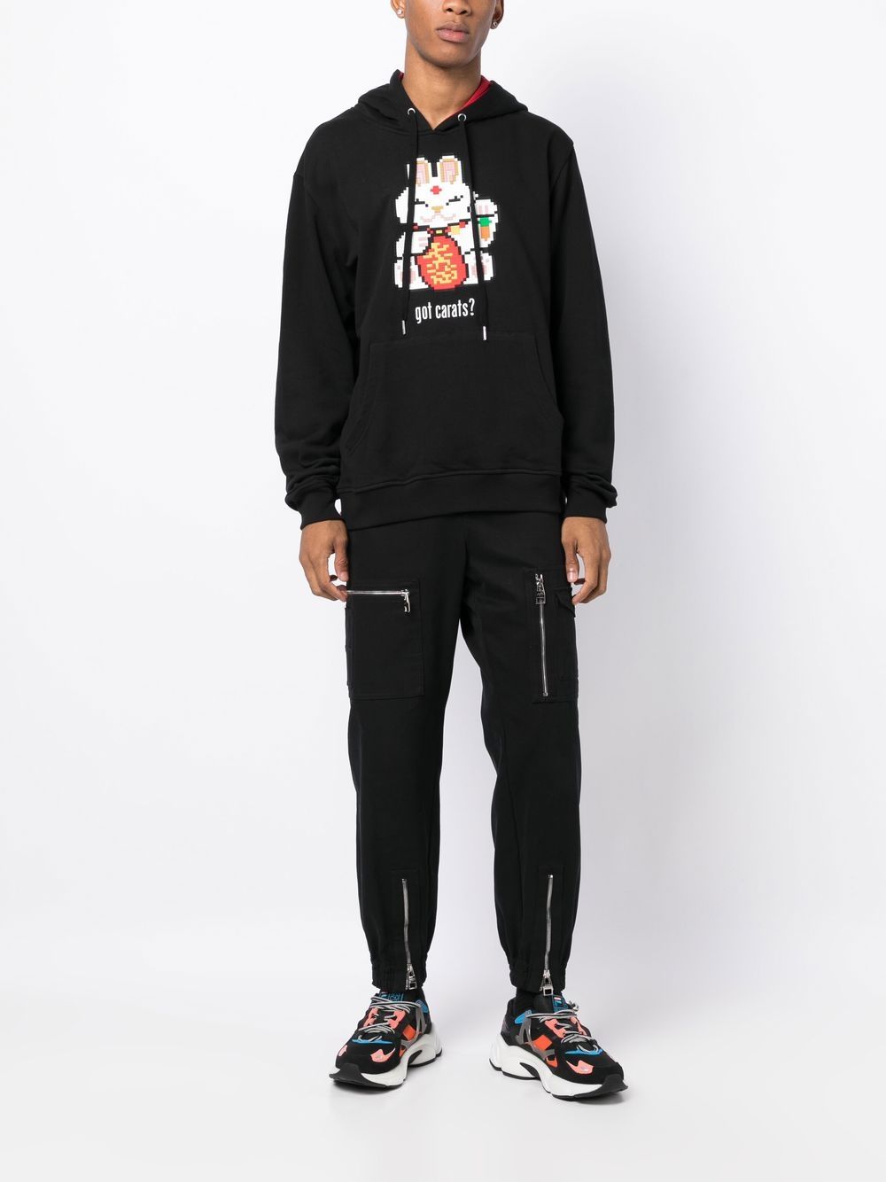 Shop Mostly Heard Rarely Seen 8-bit Got Carats Cotton Hoodie In Black