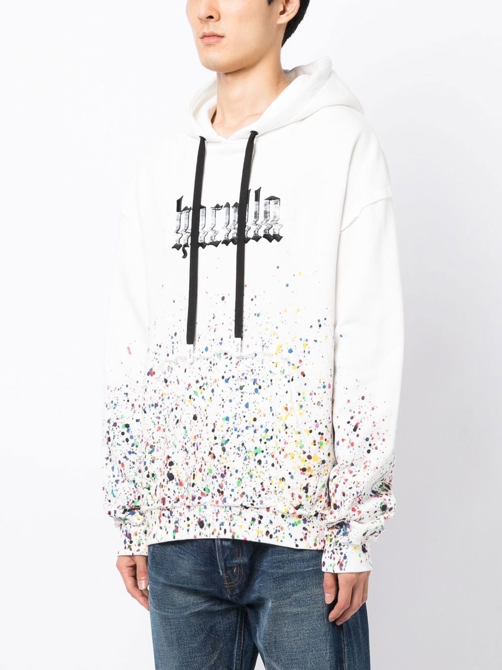 Shop Haculla Smothered In Paint Hoodie In Weiss