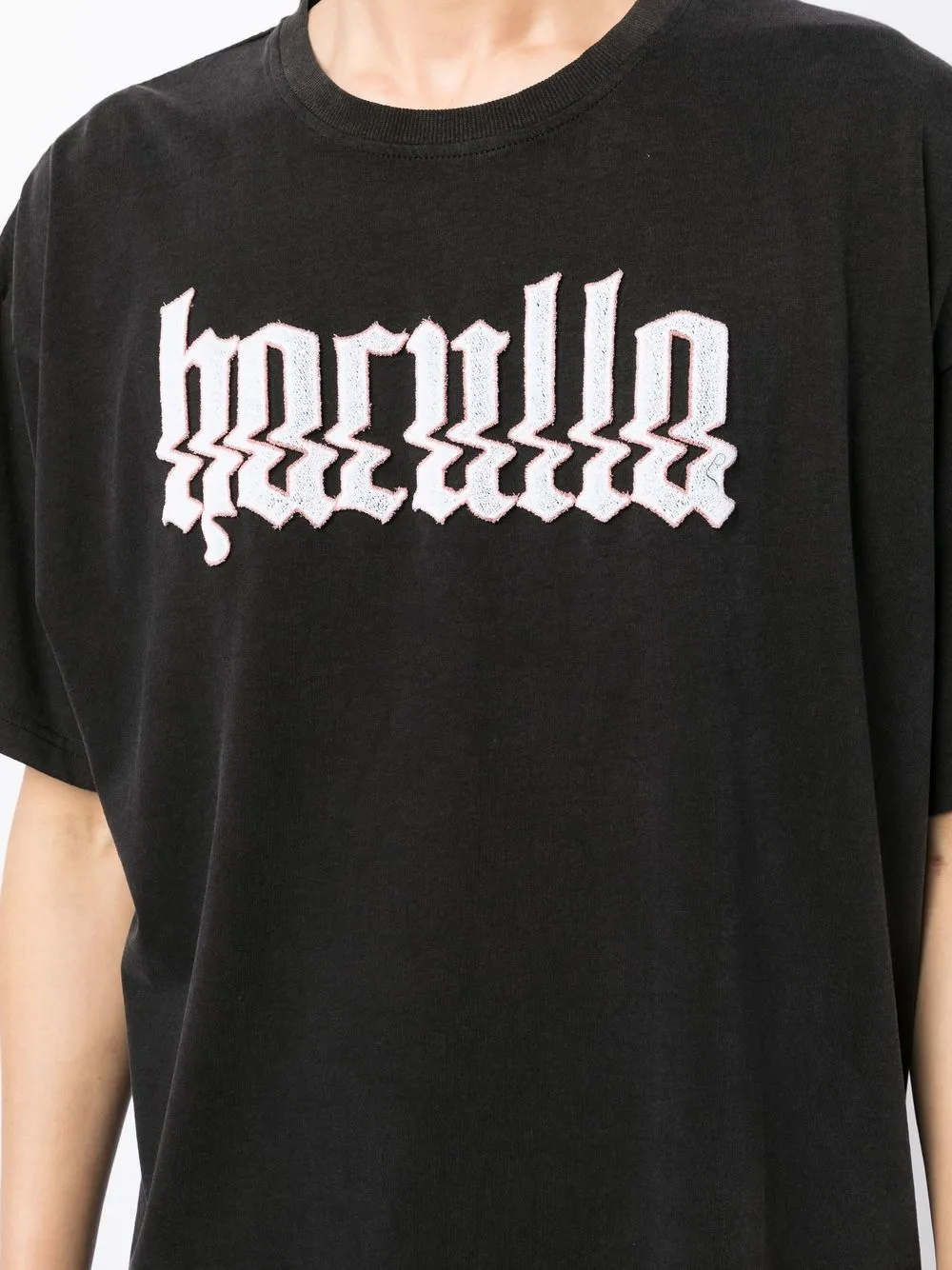 Shop Haculla Glitched Logo-print T-shirt In Black