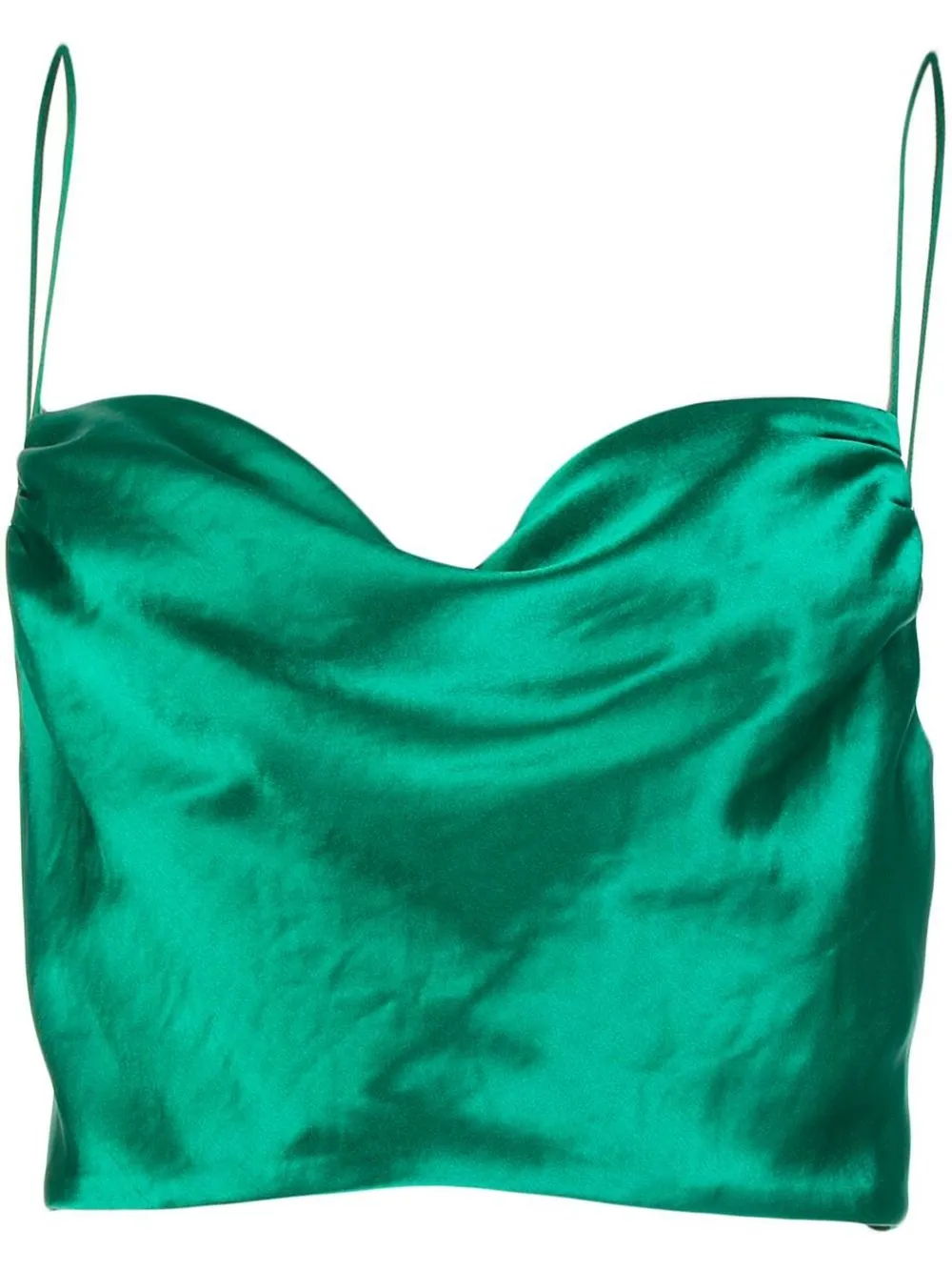 

Retrofete Aspen drape-detail cropped top - Verde