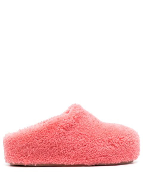Amina Muaddi Giuly shearling slippers