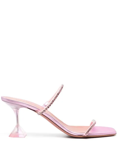 Amina Muaddi Gilda 95mm clear heel sandals