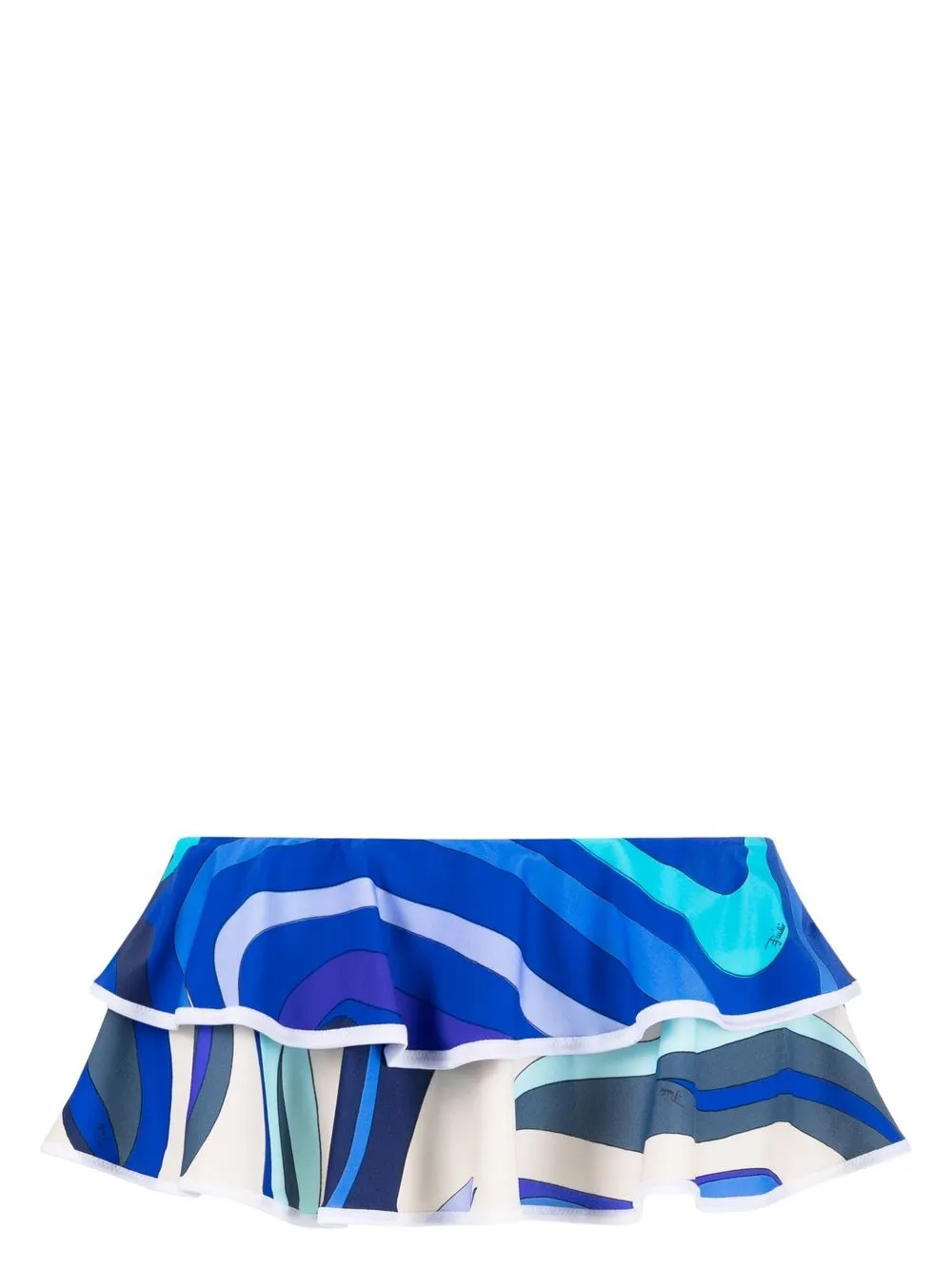 

PUCCI Marmo-print ruffled bikini bottoms - Blue