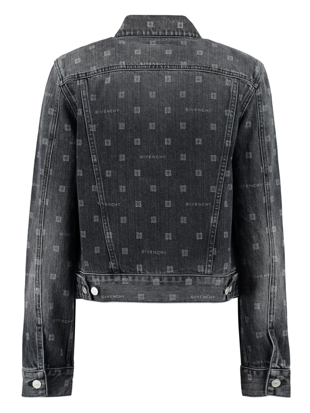 Givenchy monogram-pattern denim jacket - Black