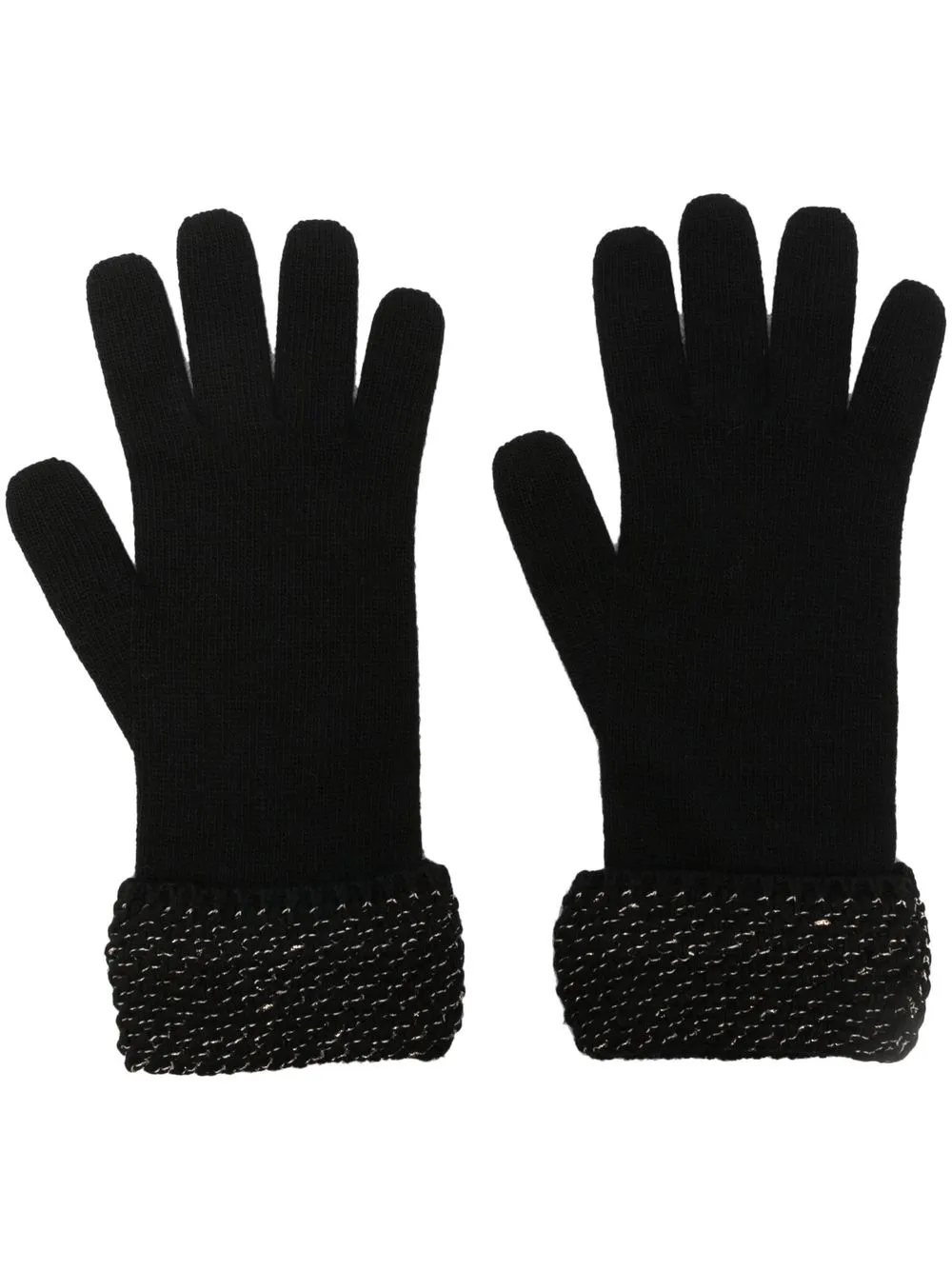 

Patrizia Pepe metallic-threading knitted gloves - Black