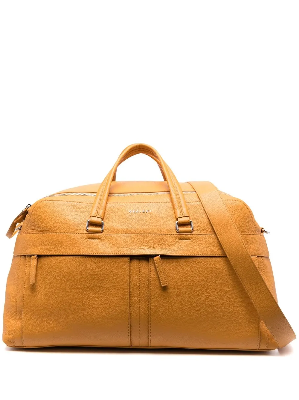 

Orciani zip-up leather holdall bag - Orange