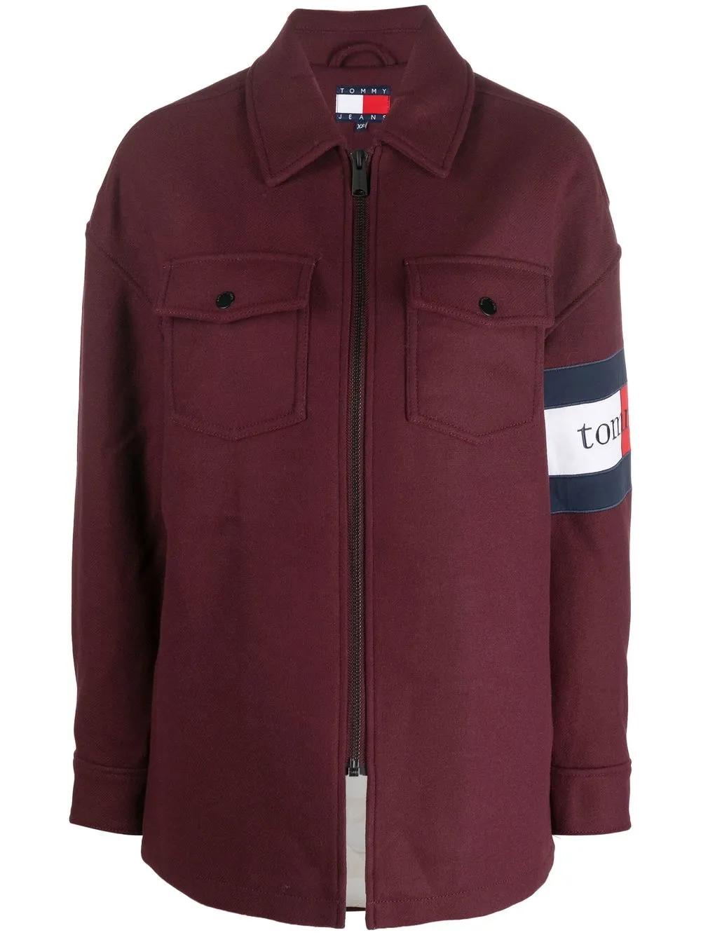 

Hilfiger Collection logo-patch shirt jacket - Red