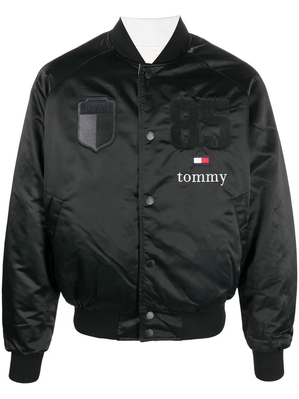 

Hilfiger Collection chamarra bomber con parche del logo - Blanco