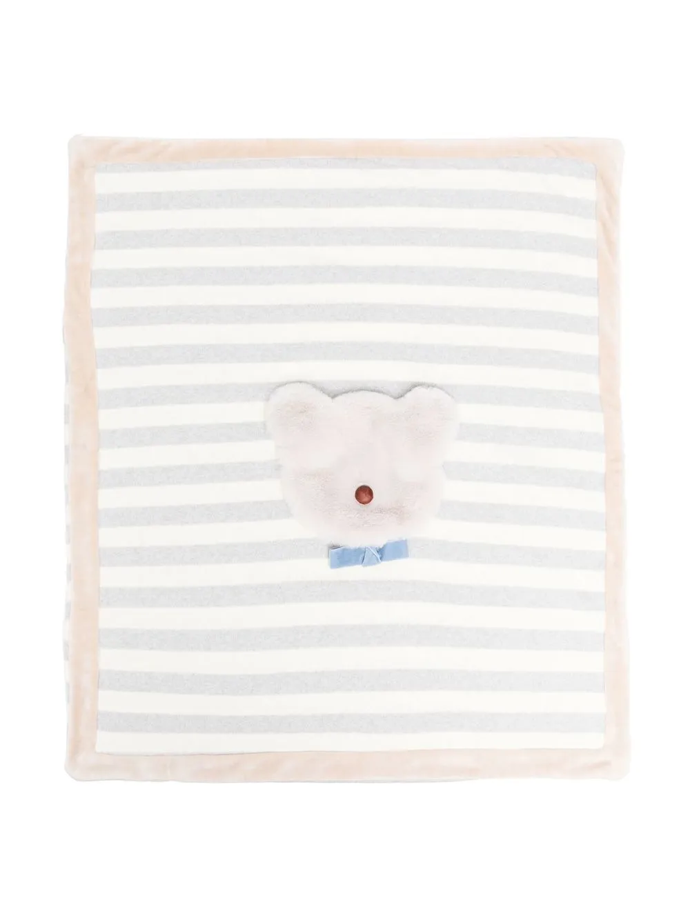 

La Stupenderia striped heart-patch blanket - White