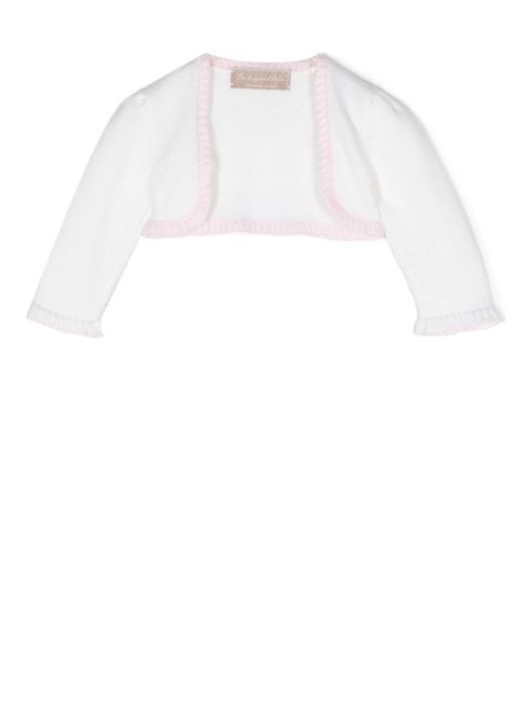 La Stupenderia ruffle-trim cropped knitted cardigan