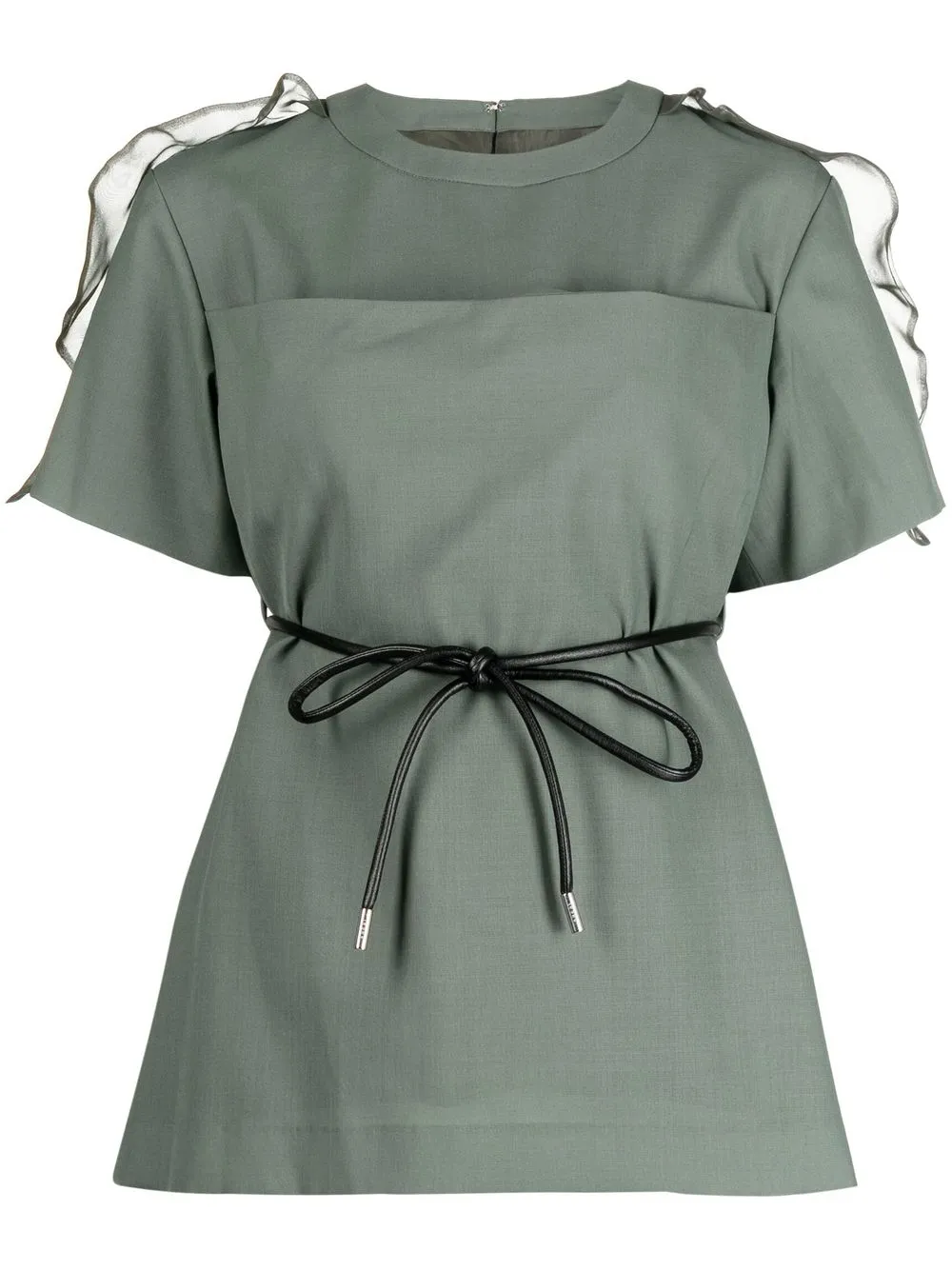 

sacai tied short-sleeve top - Green