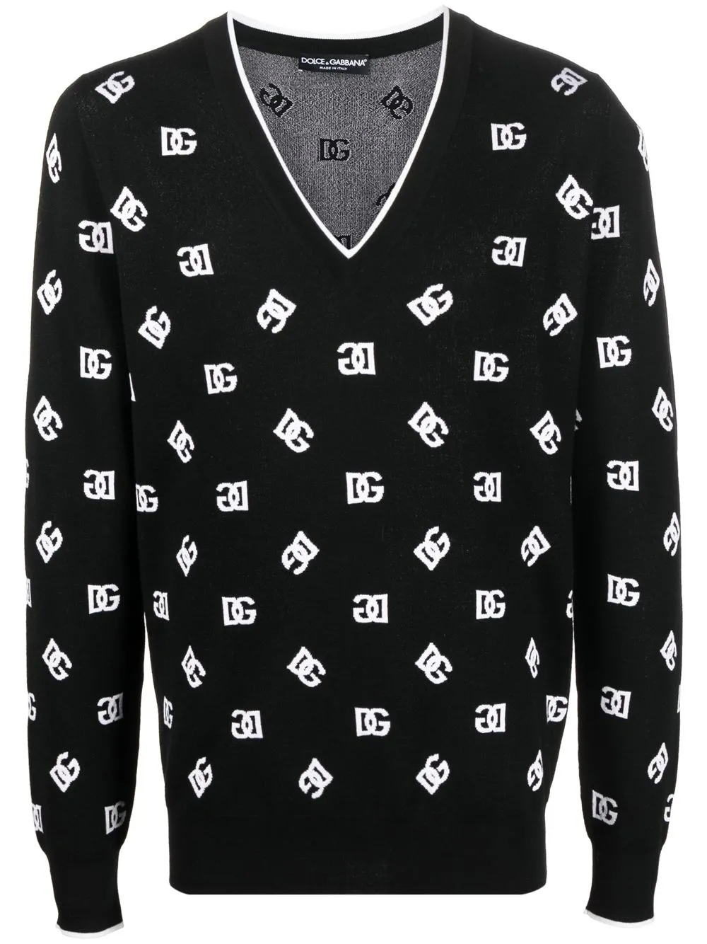 

Dolce & Gabbana logo-embellished V-neck jumper - Black