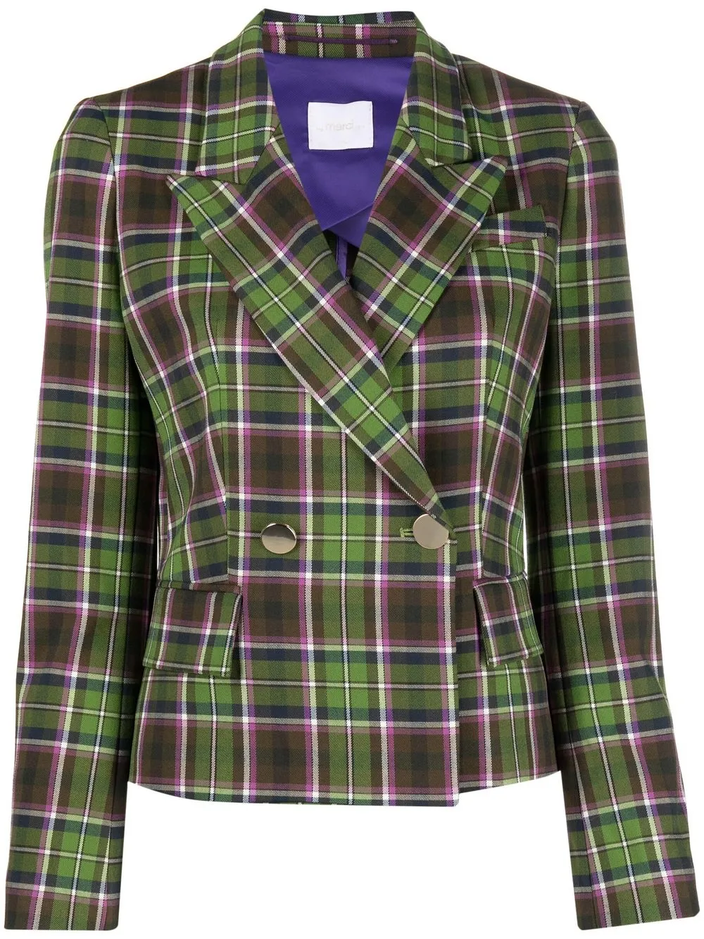 

Merci plaid double-breasted blazer - Green