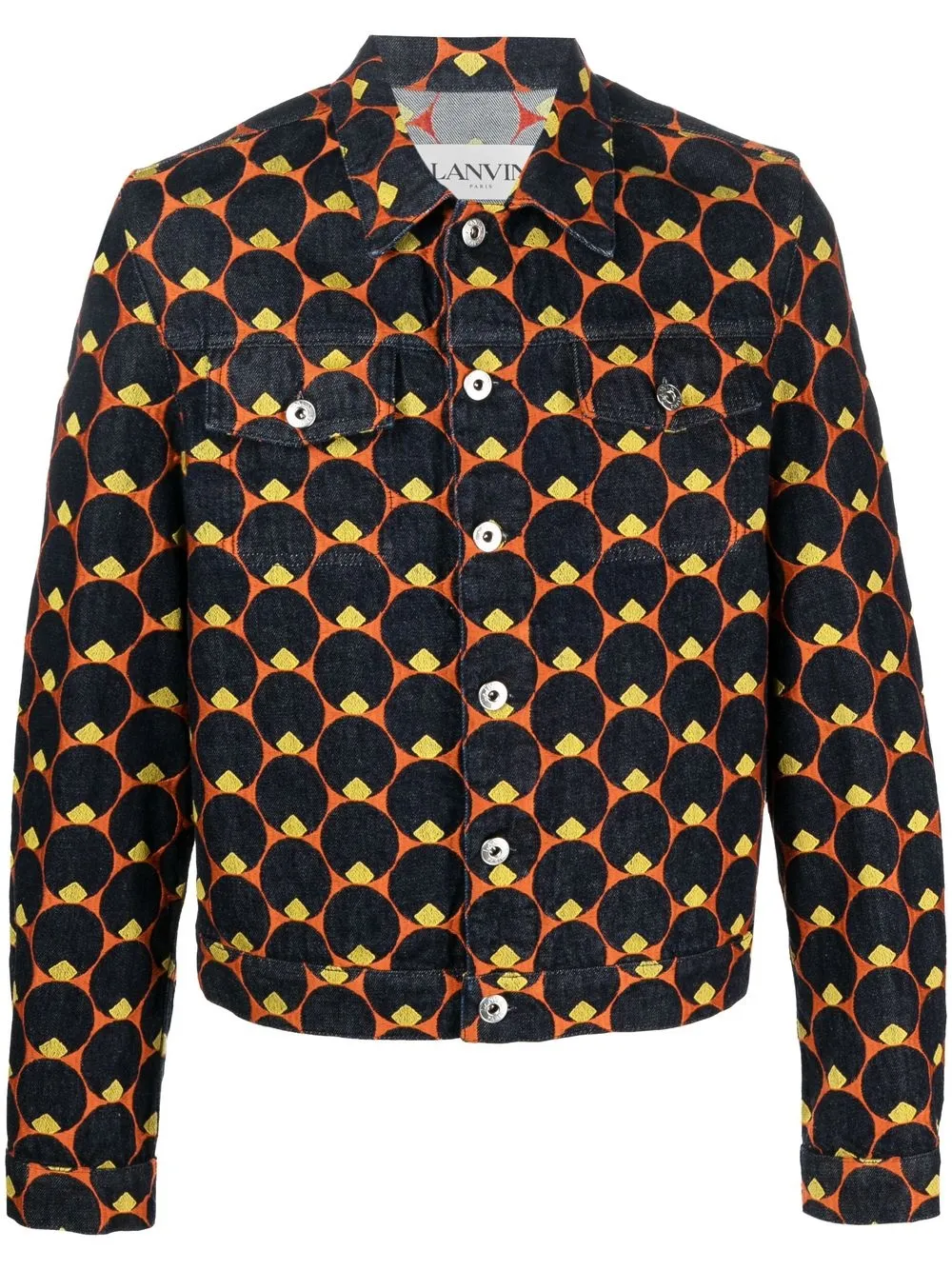 

Lanvin motif-print button-fastening jacket - Blue